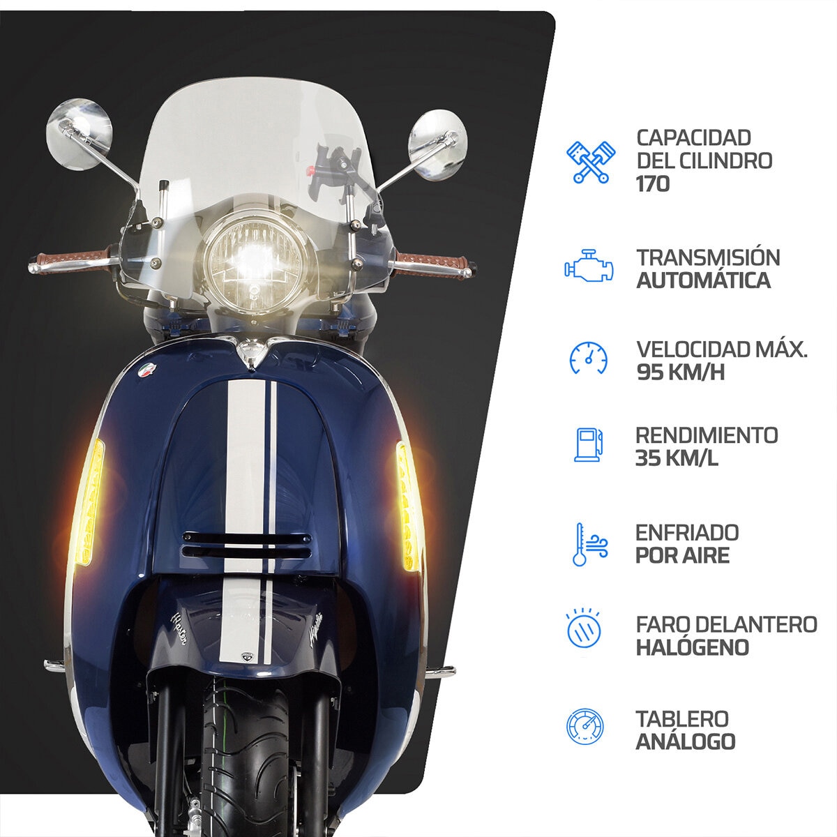 Vento Motocicleta Hipster 170cc Azul Vento Motocicleta Hipster 170cc Azul