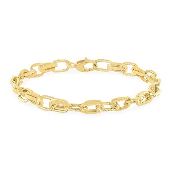 Pulsera, Eslabones Ovalados, Oro Amarillo 14K, 19.05cm Pulsera, Eslabones Ovalados, Oro Amarillo 14K, 19.05cm