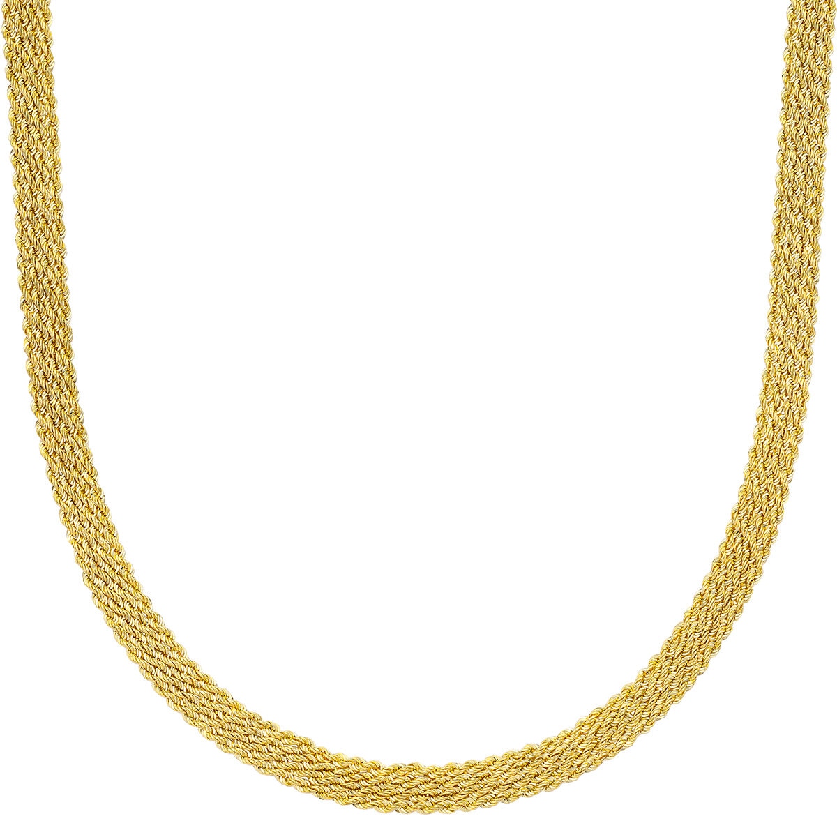 Cadena de Cuerda Cuadruple para Dama, Oro Amarillo 14K, 45.72cm Cadena de Cuerda Cuadruple para Dama, Oro Amarillo 14K, 45.72cm