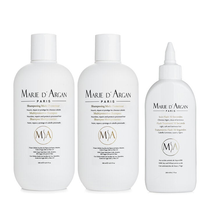 Marie D'Argan, Dúo Shampoo Multiprotector + Tratamiento Flash Fluid 10 segundos Marie D'Argan, Dúo Shampoo Multiprotector + Tratamiento Flash Fluid 10 segundos