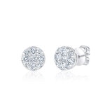 Aretes de Diamantes, 0.8ctw, Corte Redondo, Oro Blanco de 14Kt