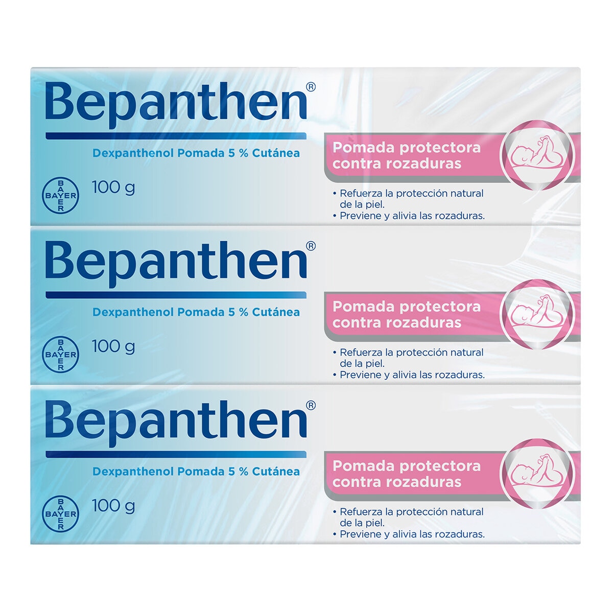 Bepanthen Dexpanthenol Pomada al 5% Cutánea 3 Tubos de 100g c/u Bepanthen Dexpanthenol Pomada al 5% Cutánea 3 Tubos de 100g c/u