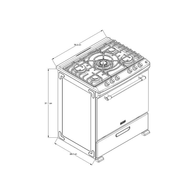 Maytag Estufa de piso de 76cm de 5 quemadores de gas Maytag Estufa de piso de 76cm de 5 quemadores de gas