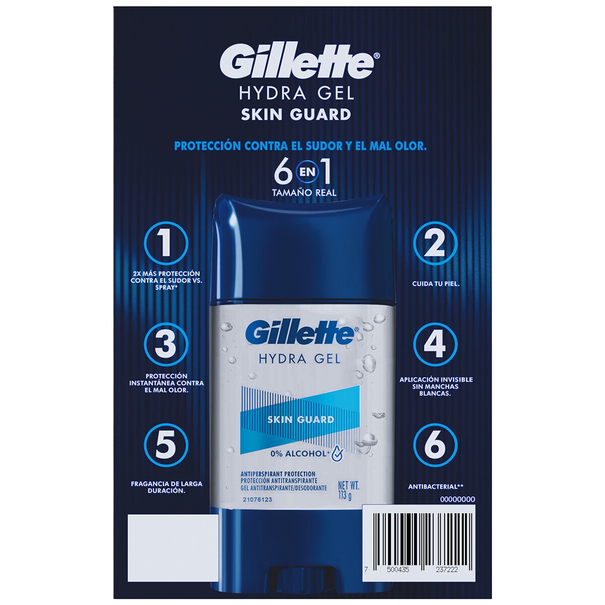 Gillette Antitranspirante en Gel Hydra Gel Invisible 6 en 1 Skin Guard 4 pzas de 113 g