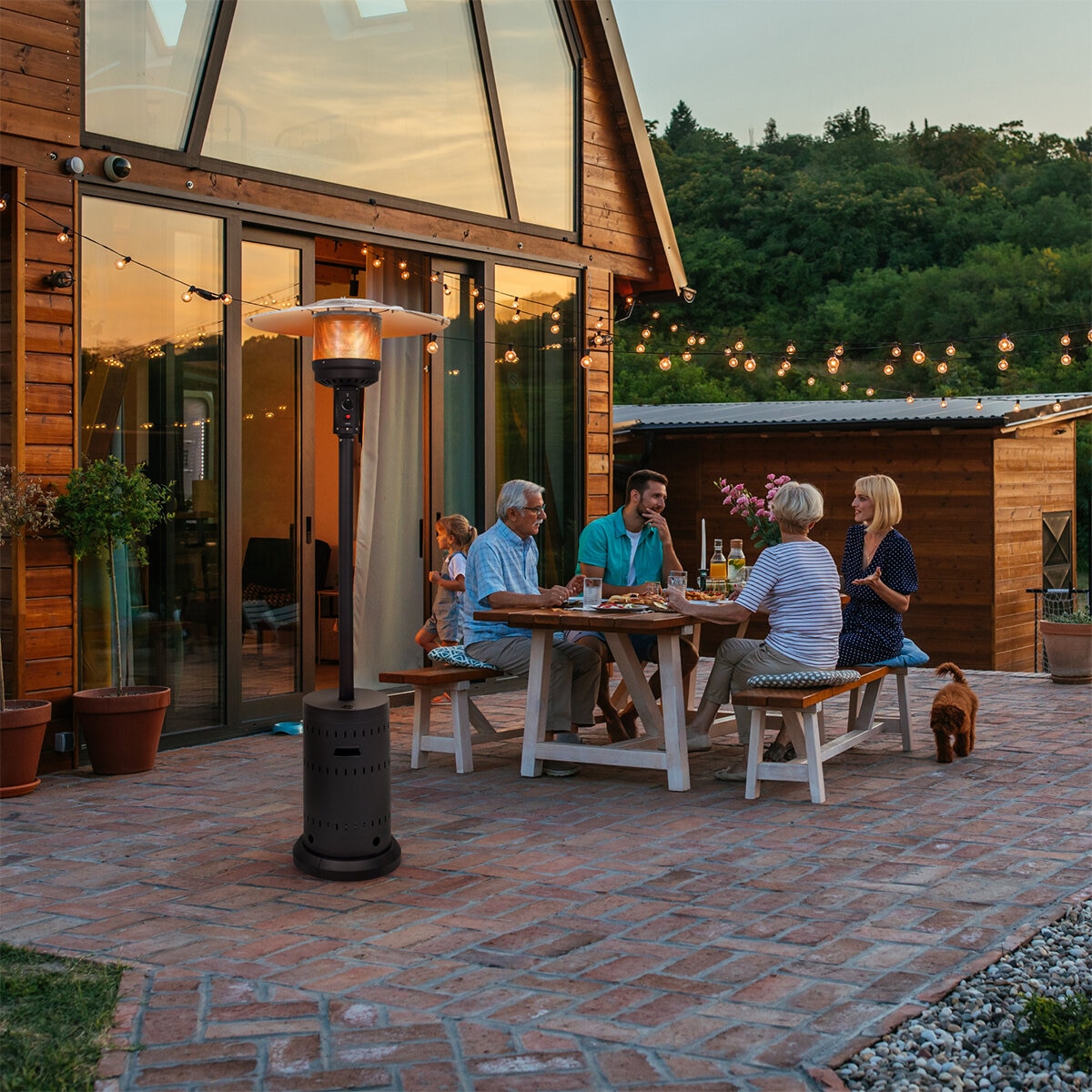 Fire Sense, Calentador de Gas para Exterior Color Negro Fire Sense, Calentador de Gas para Exterior Color Negro