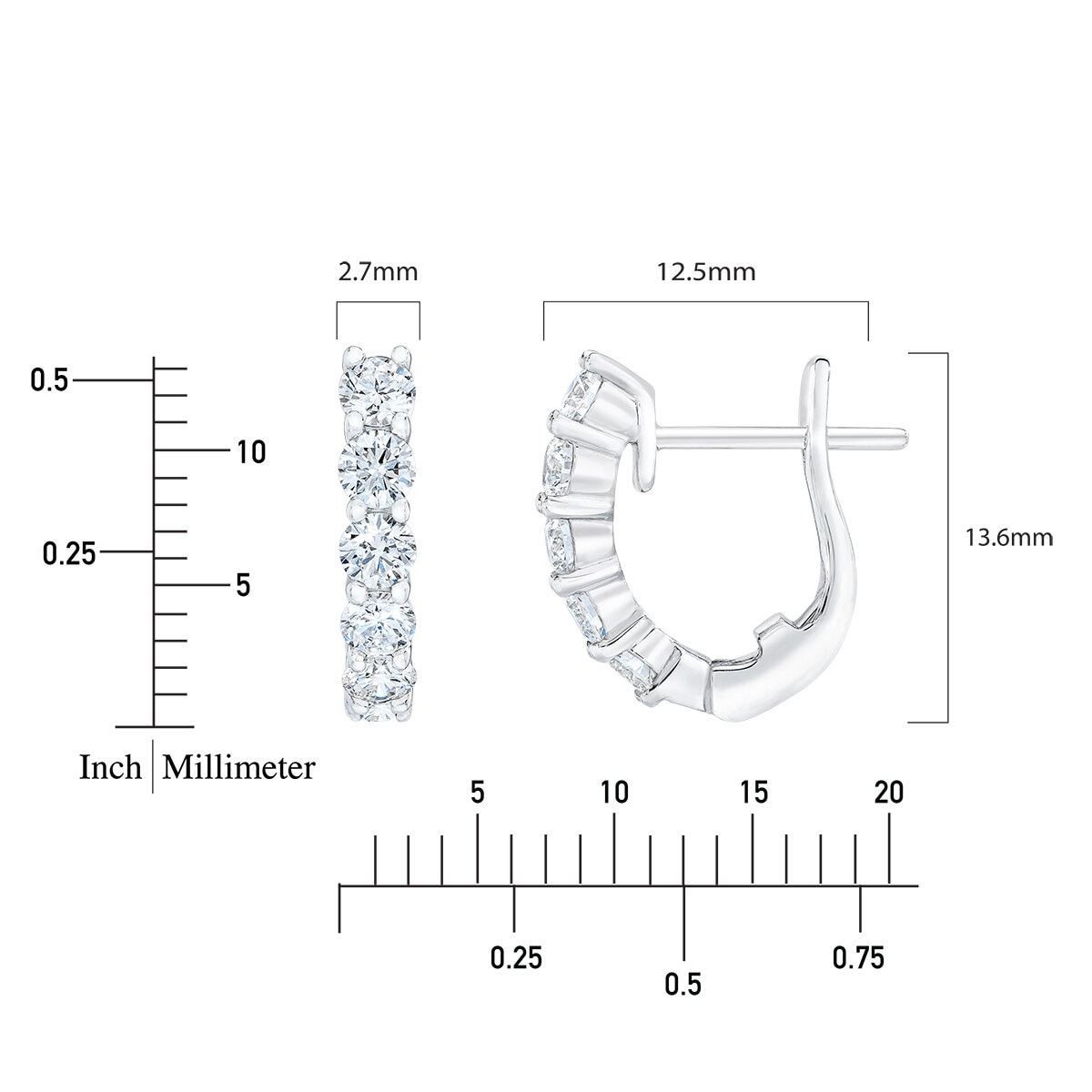 Aretes de Diamantes, 0.80ctw, Oro Blanco de 18K