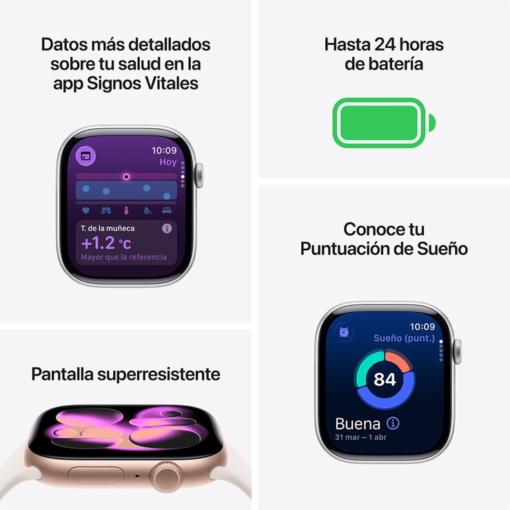 Apple Watch Series 11 (GPS + Celular) 46mm Aluminio Gris Espacial + Correa Deportiva Negra - Talla S/M Apple Watch Series 11 (GPS + Celular) 46mm Aluminio Gris Espacial + Correa Deportiva Negra - Talla S/M