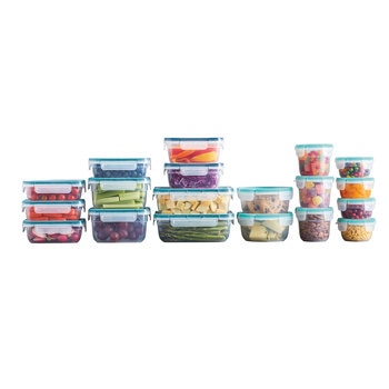 ROSOS Contenedores de vidrio para almacenamiento de alimentos con tapas  herméticas, paquete de 6, recipientes de almacenamiento de vidrio con tapas