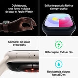 Apple Watch S9 (GPS+Cellular) Caja de acero inoxidable grafito 45mm con correa deportiva medianoche