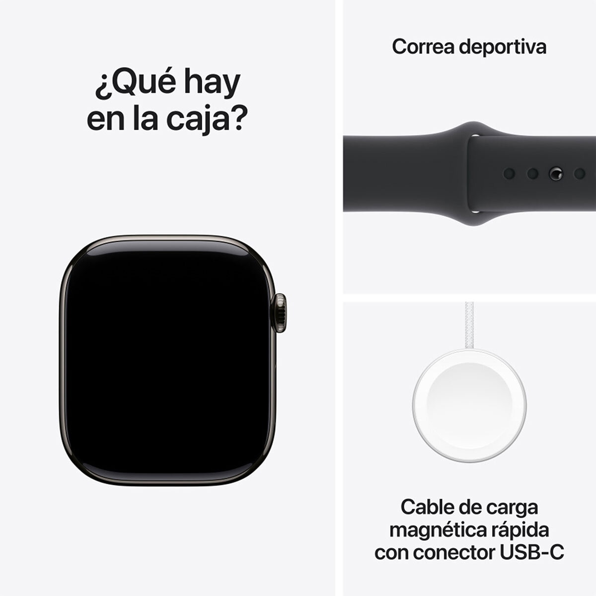 Apple Watch S10 (GPS + Cellular) Caja de titanio pizarra 46mm con correa deportiva negro M/L