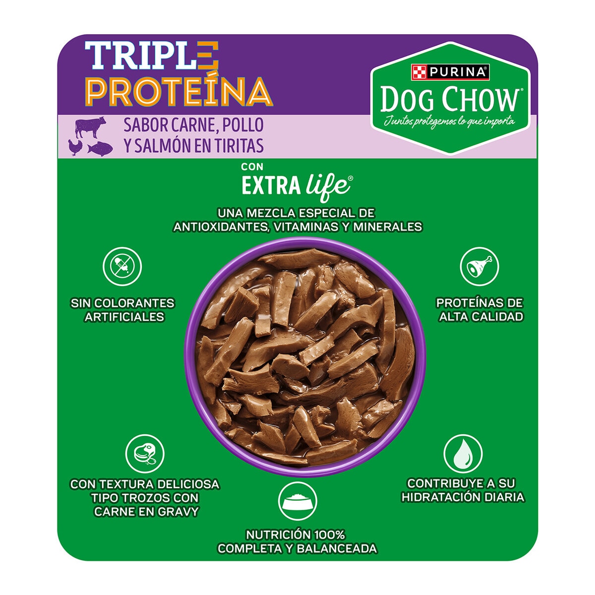 Dog Chow Alimento Húmedo para Perro Adulto Sabor Carne, Pollo y Salmón 40 pzas Dog Chow Alimento Húmedo para Perro Adulto Sabor Carne, Pollo y Salmón 40 pzas