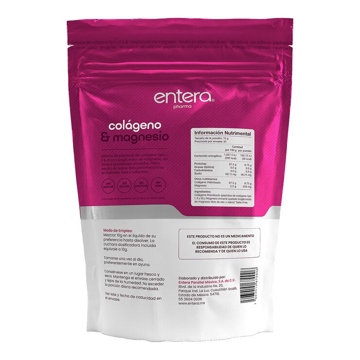Entera Pharma Colageno Hidrolizado y Magnesio 300 Gramos Entera Pharma Colageno Hidrolizado y Magnesio 300 Gramos