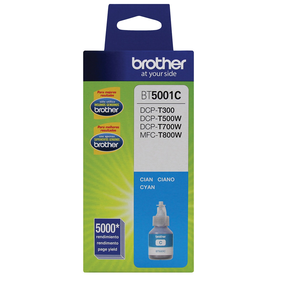 Brother botella de tinta 5001C cian (3 piezas)