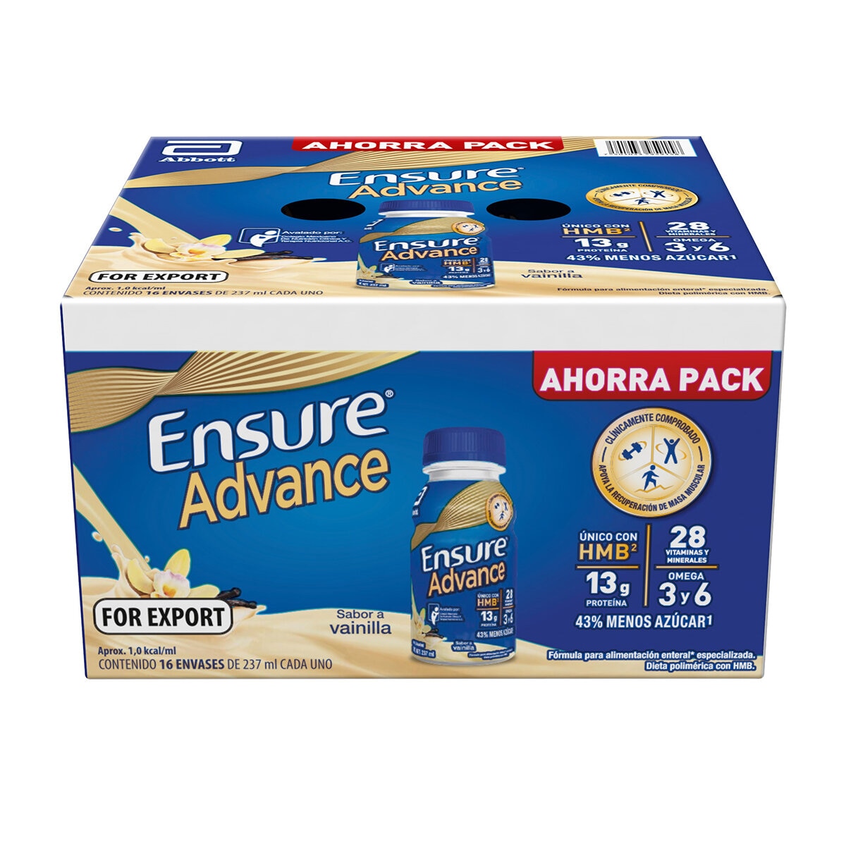 Ensure Advance Suplemento Alimenticio Sabor Vainilla 16 pzas de 237 ml Ensure Advance Suplemento Alimenticio Sabor Vainilla 16 pzas de 237 ml