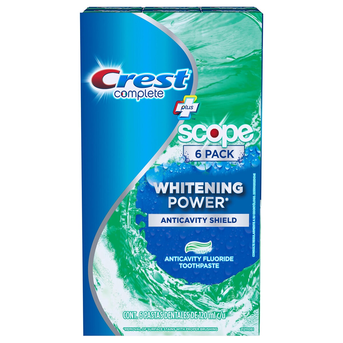 Crest Complete + Scope Pasta Dental 6 pzas de 120 ml Crest Complete + Scope Pasta Dental 6 pzas de 120 ml