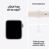 Apple Watch SE (GPS) Caja de aluminio blanco estrella 40mm con Correa deportiva blanco estrella S/M