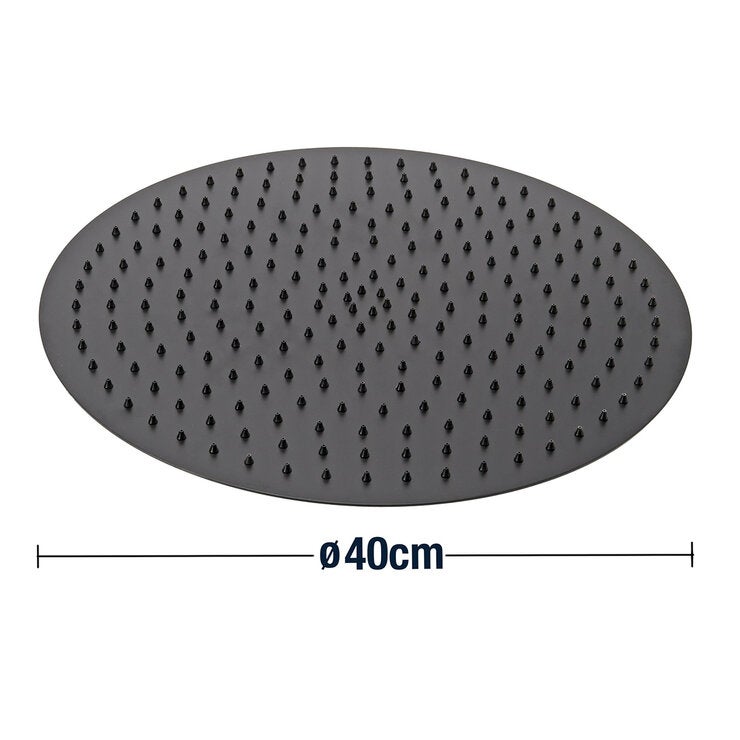 Rubinett, Regadera Redonda Jumbo tipo Lluvia - Negro Mate Rubinett, Regadera Redonda Jumbo tipo Lluvia - Negro Mate