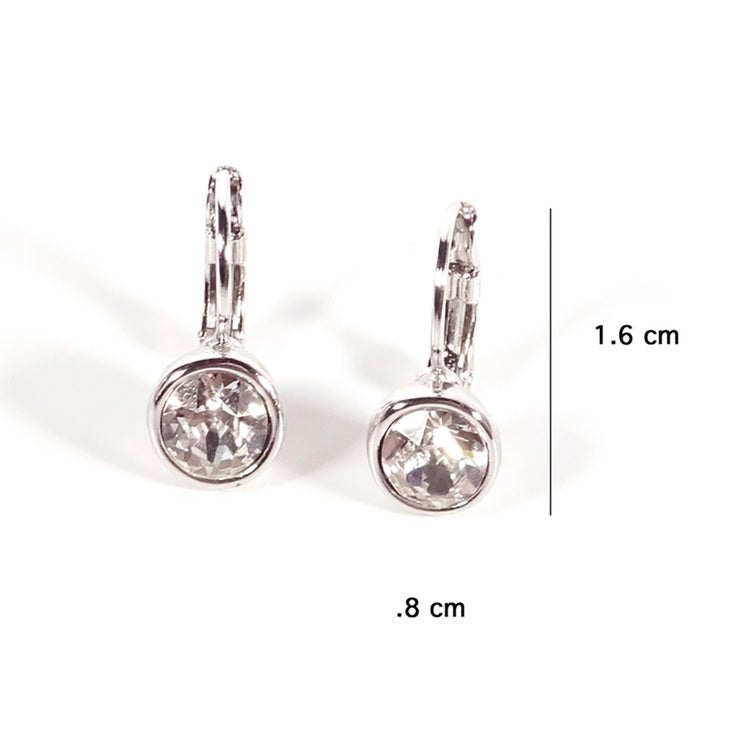 Mayfer, Arete Tipo Huggie de Metal con Cristal Austríaco Mayfer, Arete Tipo Huggie de Metal con Cristal Austríaco