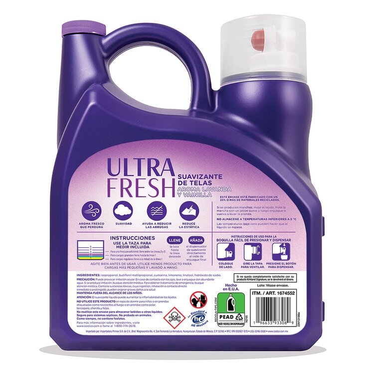 Kirkland Signature Suavizante de Telas Aroma Lavanda y Vainilla 4.4 l Kirkland Signature Suavizante de Telas Aroma Lavanda y Vainilla 4.4 l