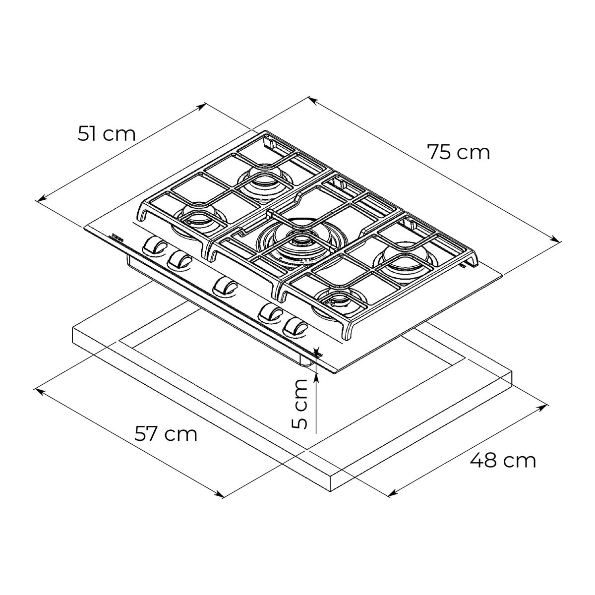 Teka Parrilla 5 Quemadores 75cm de Gas Teka Parrilla 5 Quemadores 75cm de Gas
