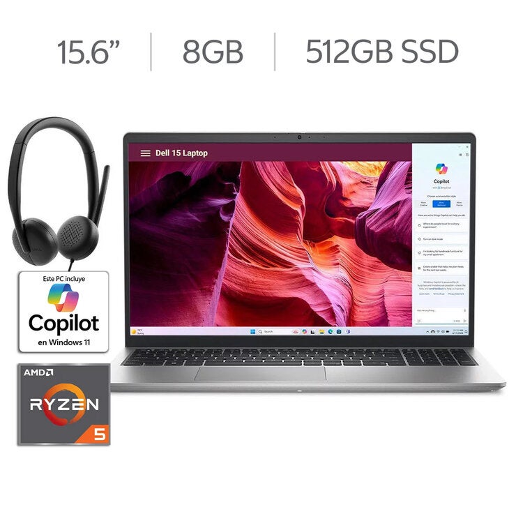 DELL 15 DC15255 Laptop 15.6" Full HD AMD Ryzen 5 8GB 512GB SSD + DELL Headset Jack DELL 15 DC15255 Laptop 15.6" Full HD AMD Ryzen 5 8GB 512GB SSD + DELL Headset Jack