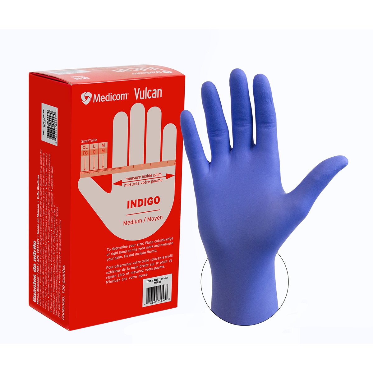 Vulcan Guantes de Nitrilo Talla Mediana 150 piezas