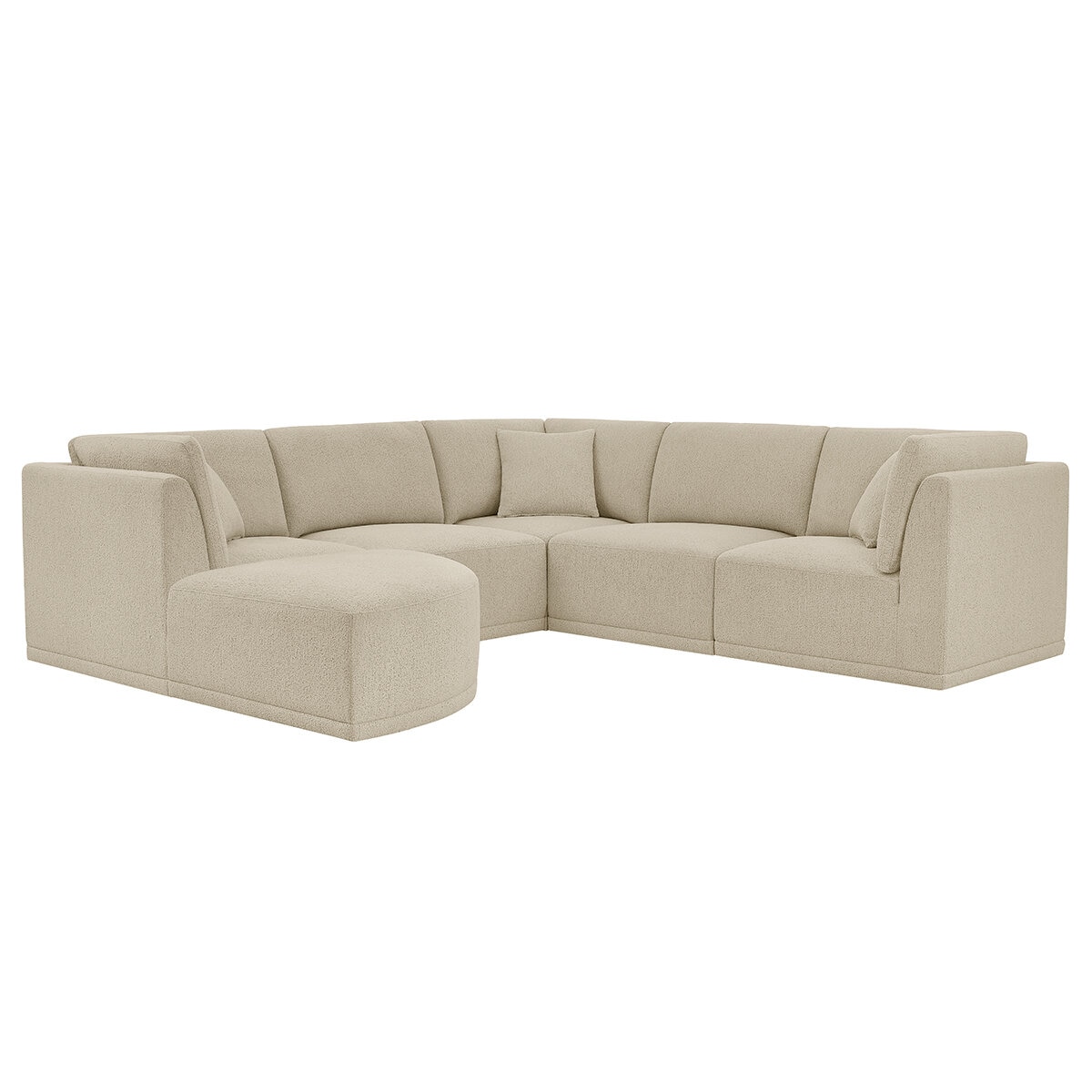 Thomasville, Seccional Modular de Tela de 6 piezas con Otomano Curvado Thomasville, Seccional Modular de Tela de 6 piezas con Otomano Curvado