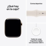 Apple Watch S10 (GPS + Cellular) Caja de titanio oro 46mm con correa deportiva blanco estrella M/L