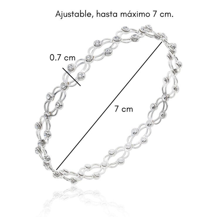 Mayfer, Anilo/Pulsera Plata .925, Color Blanco Mayfer, Anilo/Pulsera Plata .925, Color Blanco