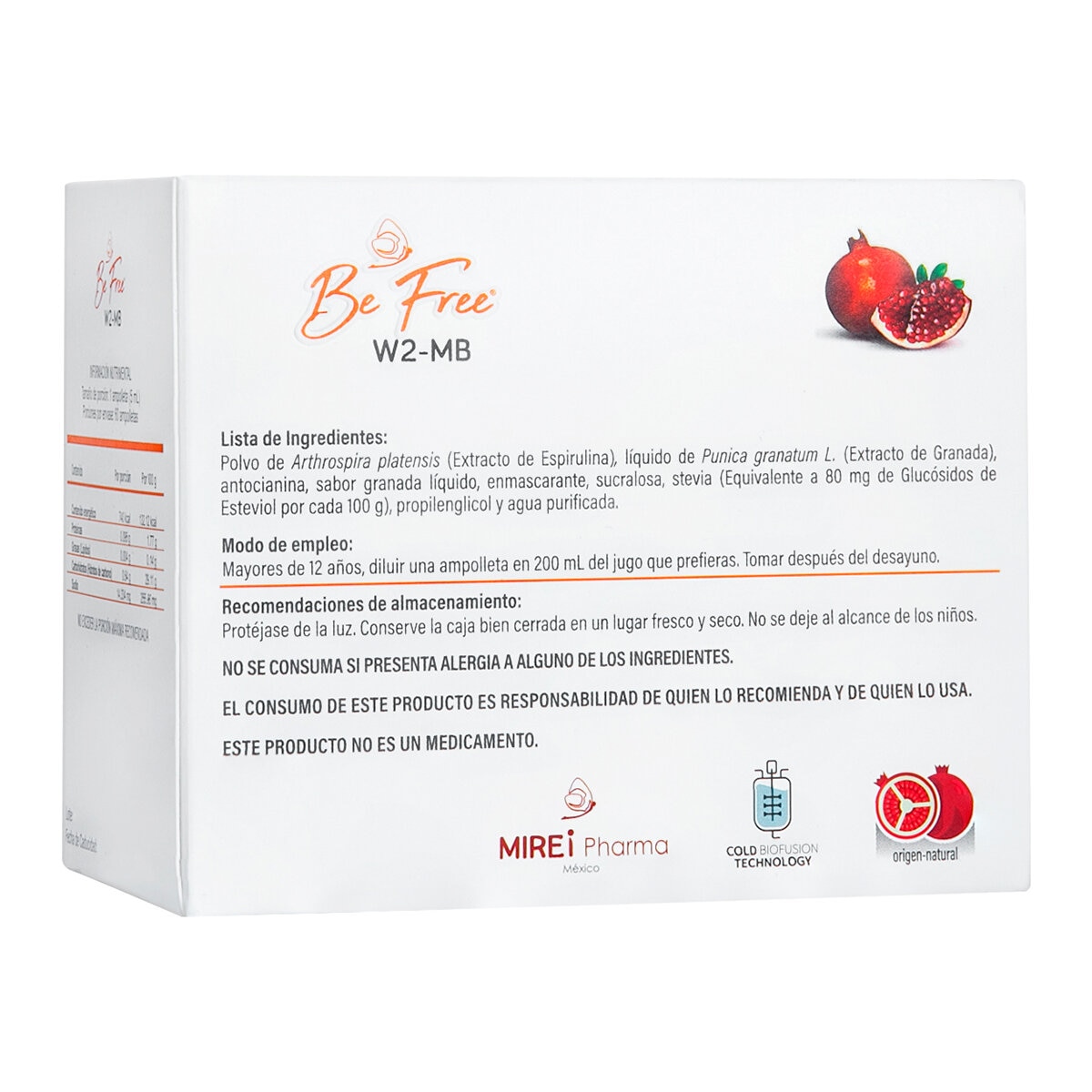 Be Free W2-MB 60 Ampolletas de 5 ml