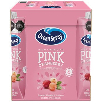 Ocean Spray Pink Jugo de Arándanos Rosados, Blancos y Rojos 6 pzas de 1 L Ocean Spray Pink Jugo de Arándanos Rosados, Blancos y Rojos 6 pzas de 1 L