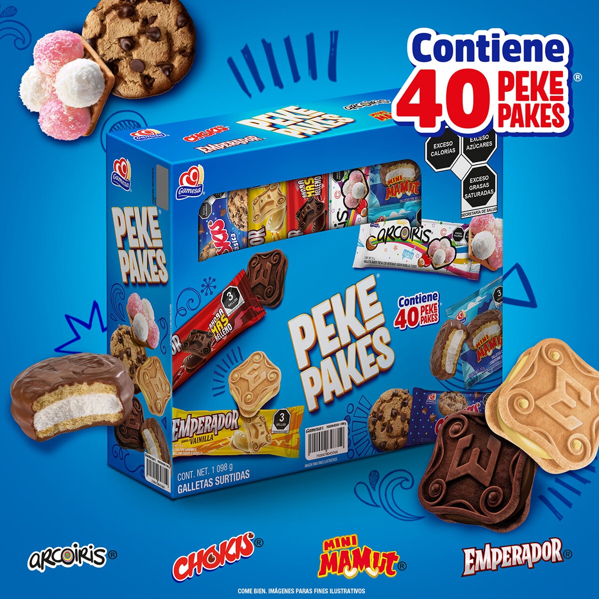 Gamesa Surtido de Galletas Peke Pakes 40 pzas Gamesa Surtido de Galletas Peke Pakes 40 pzas