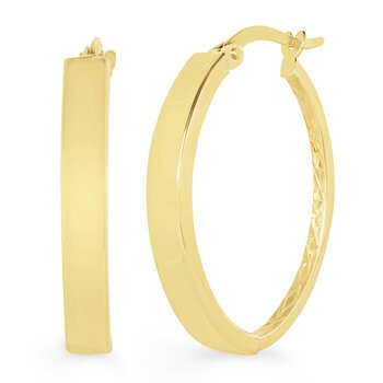 Aretes, Arracadas Ovalados, Oro Amarillo 14K Aretes, Arracadas Ovalados, Oro Amarillo 14K
