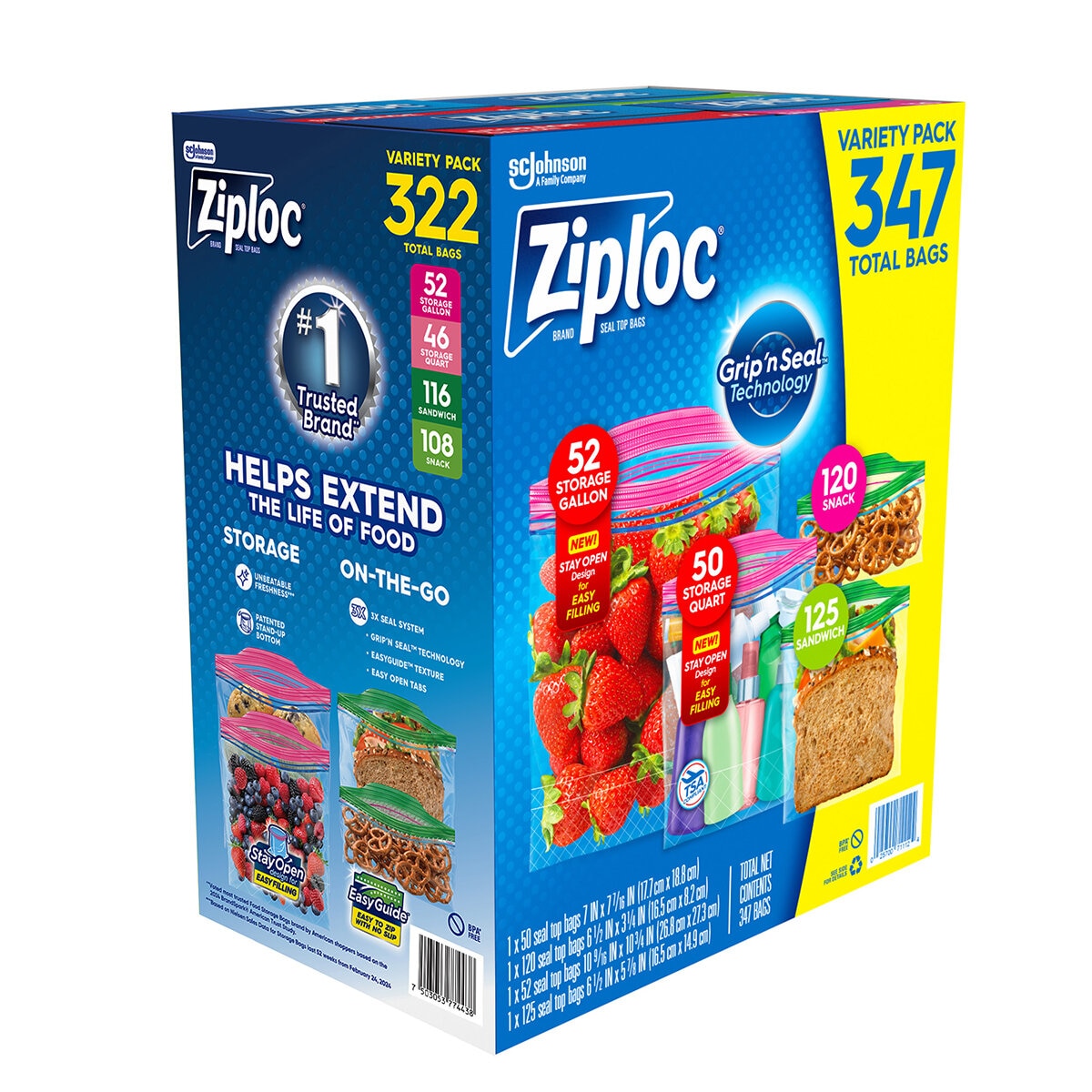 Ziploc Paquete Surtido de Bolsas 322 pzas Ziploc Paquete Surtido de Bolsas 322 pzas
