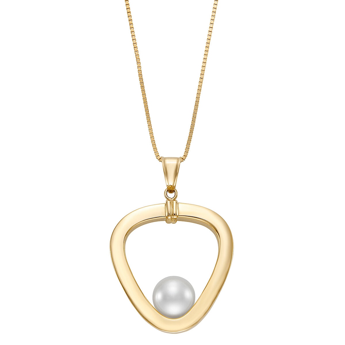 Dije de Perla Cultivada con Cadena 45.72cm, 8-8.5mm, Oro Amarillo de 14K Dije de Perla Cultivada con Cadena 45.72cm, 8-8.5mm, Oro Amarillo de 14K