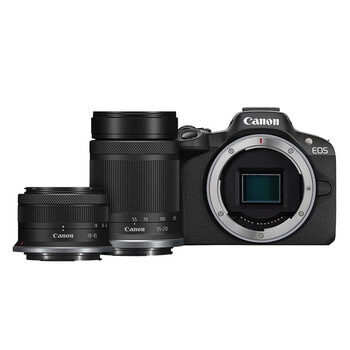 Canon, Cámara EOS R50 RF-S 18-45mm F4.5-6.3 IS STM + RF-S 55-210mm F5-7.1 IS STM