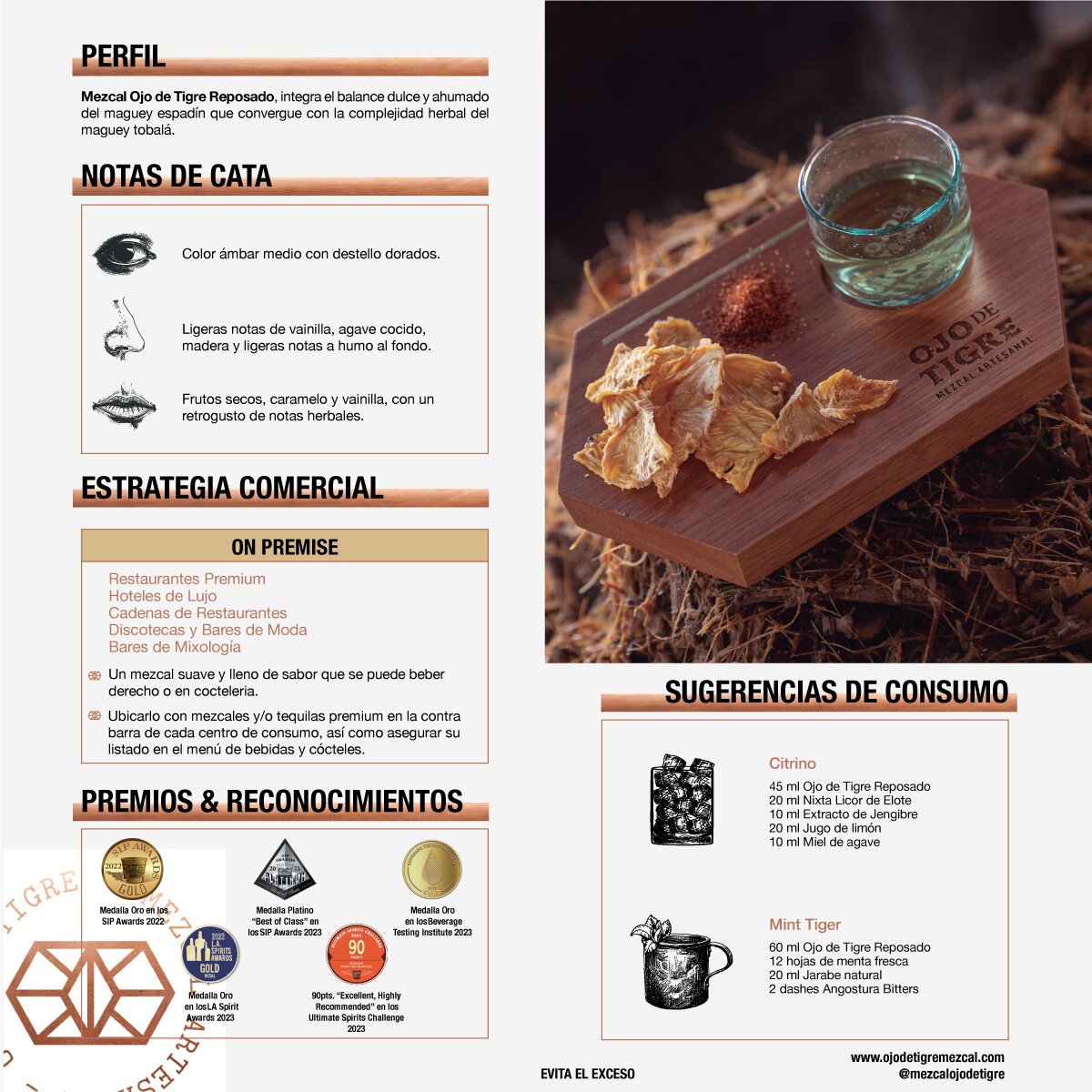 Mezcal Ojo de Tigre Reposado 750ml Mezcal Ojo de Tigre Reposado 750ml