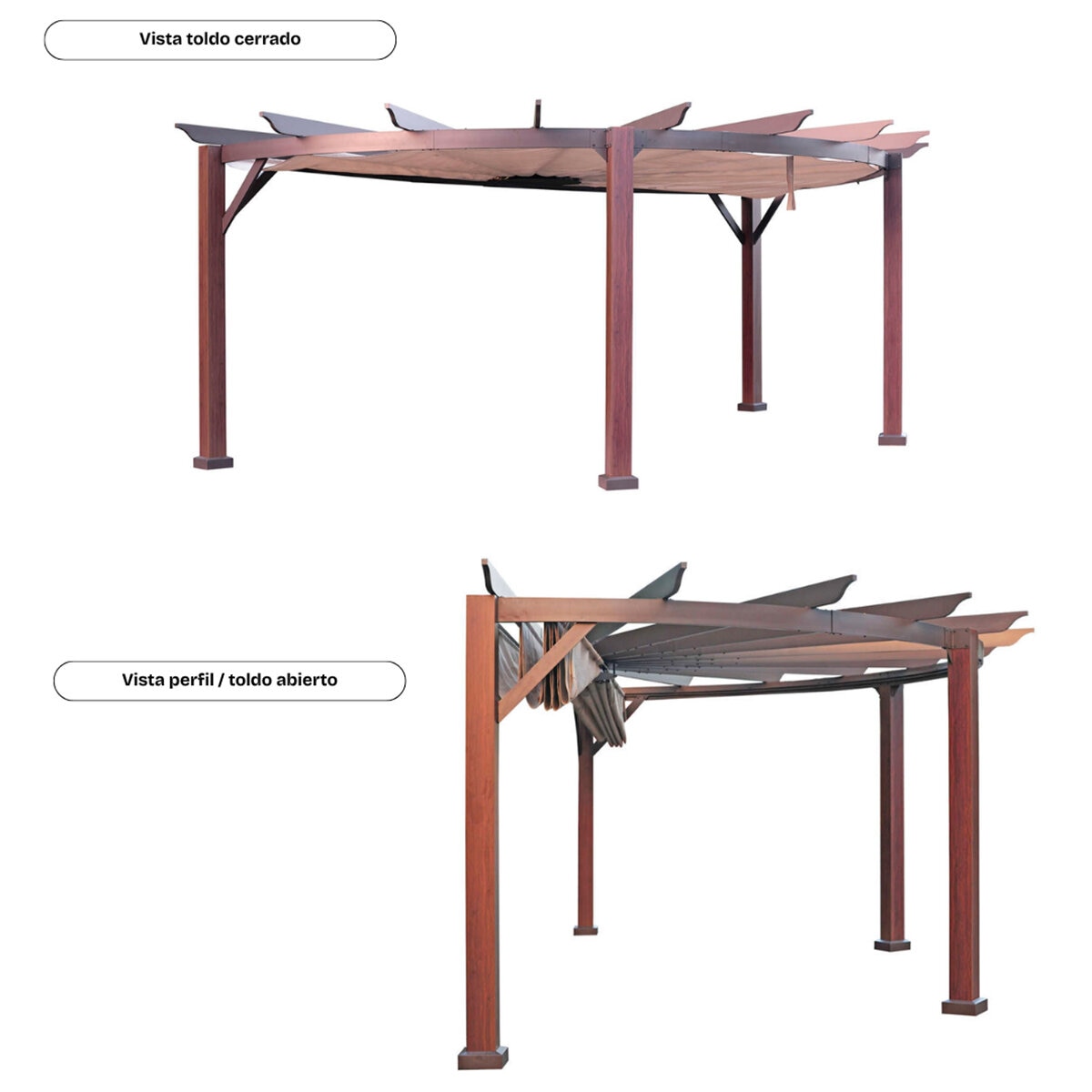 Shandong, Pérgola Semicircular Iris de 6.5m x 2.3m Shandong, Pérgola Semicircular Iris de 6.5m x 2.3m