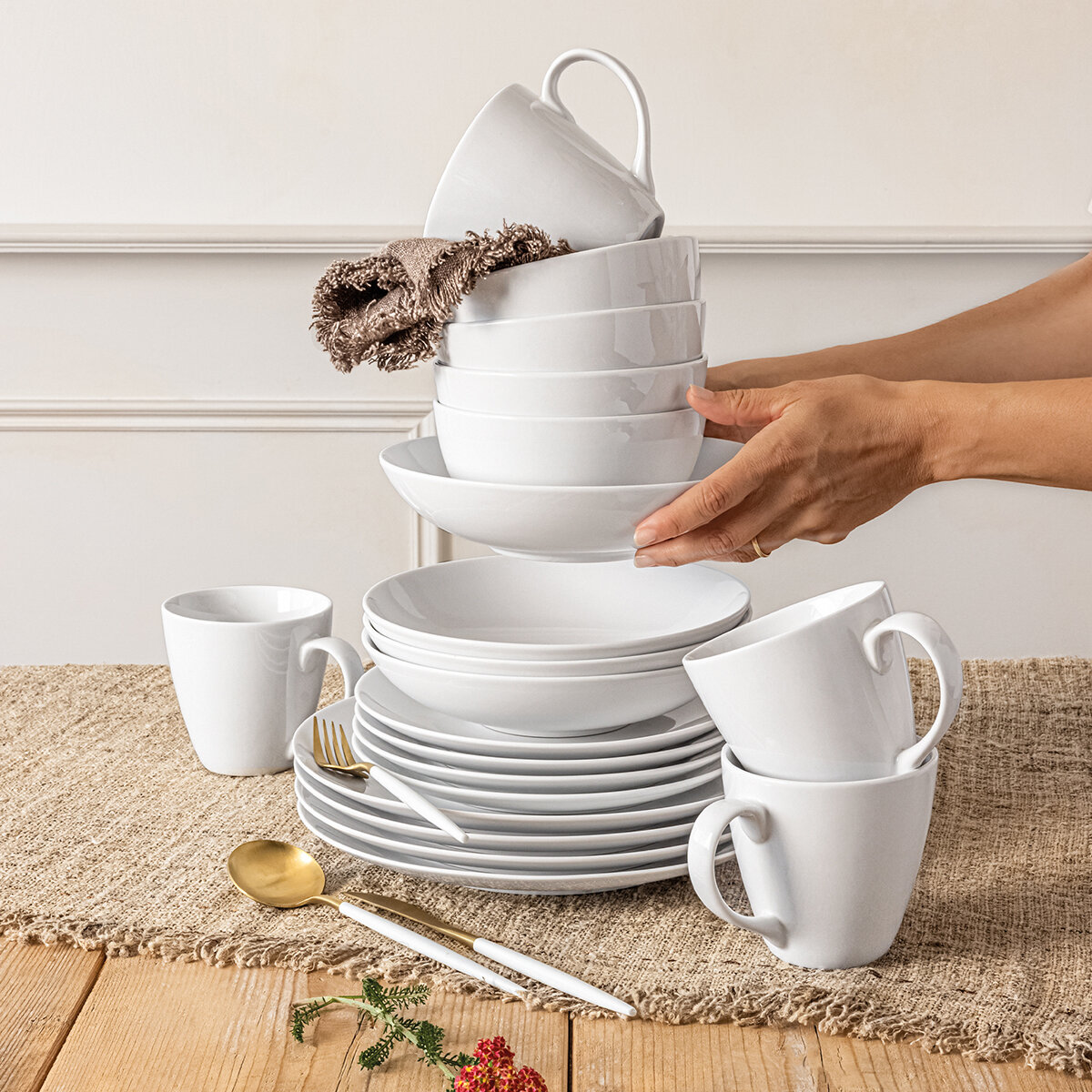 Over & Back Juego de Vajilla de Porcelana 20 Piezas Over & Back Juego de Vajilla de Porcelana 20 Piezas