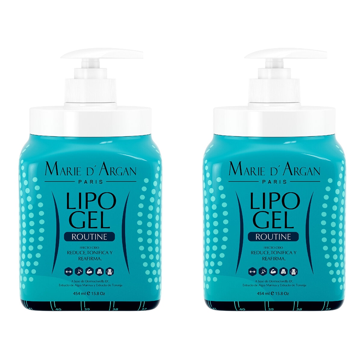 Marie D'argan Lipo Gel Reducción/Firmeza, 2 piezas de 454 ml Cada Una