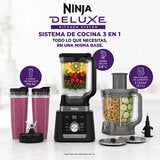 Ninja Deluxe, Sistema de Cocina con Jarra de 2.6 L, Procesador de 9 Tazas, 2 Discos de Rebanado/triturado, 2 Vasos de 700 ml Ninja Deluxe, Sistema de Cocina con Jarra de 2.6 L, Procesador de 9 Tazas, 2 Discos de Rebanado/triturado, 2 Vasos de 700 ml