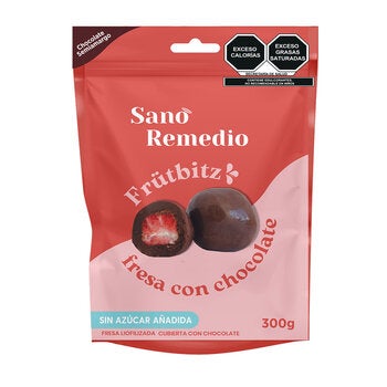 Sano Remedio Frutbitz Fresas Liofilizadas con Chocolate sin Azúcar 300 g Sano Remedio Frutbitz Fresas Liofilizadas con Chocolate sin Azúcar 300 g
