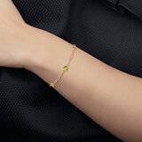 Pulsera de Peridoto, Oro Amarillo de 14K