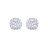 Aretes de Diamantes, 0.30ctw, Corte Redondo, Oro Blanco de 14Kt