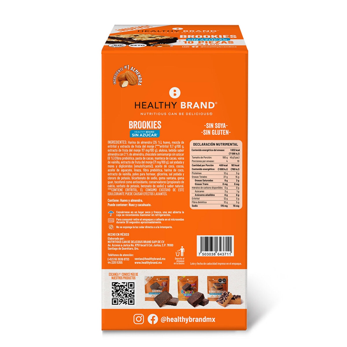 Healthy Brand Brookies 10 pzas de 40 g Healthy Brand Brookies 10 pzas de 40 g