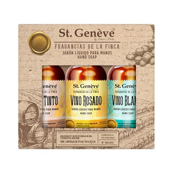 st. genève jabón líquido para manos colección vinos 3/473 ml