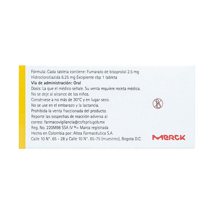 Biconcor 2.5 mg / 6.25 mg 30 Tabletas Biconcor 2.5 mg / 6.25 mg 30 Tabletas