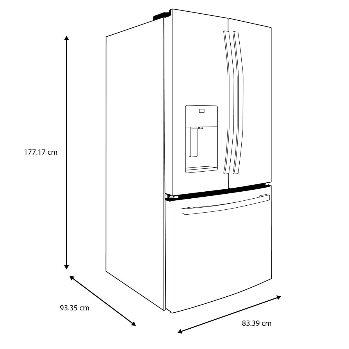 GE Refrigerador French Door 25' GE Refrigerador French Door 25'