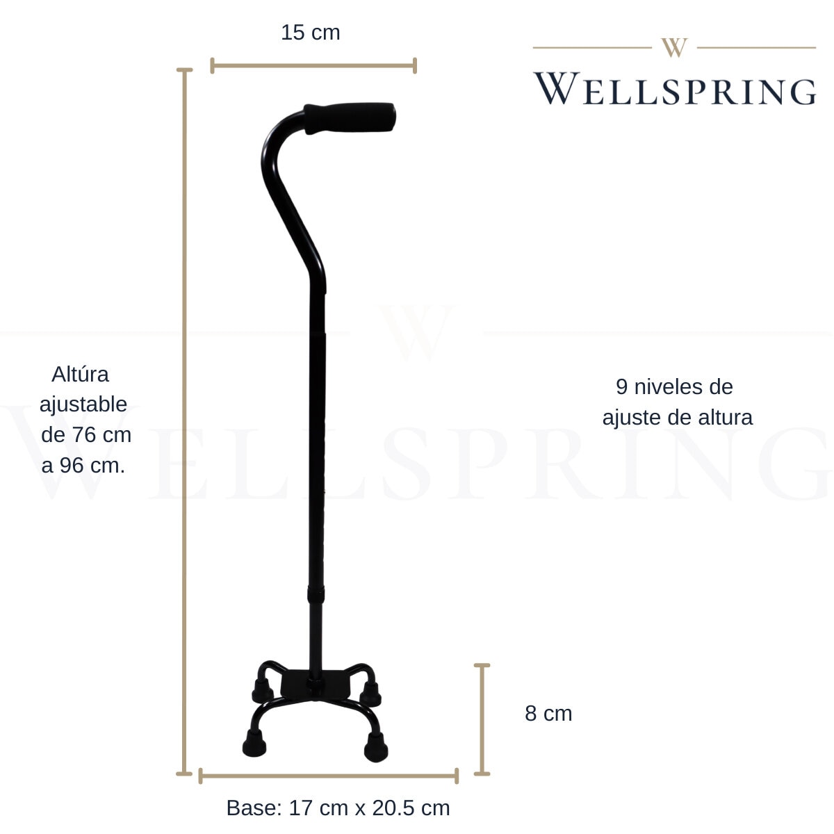 Wellspring Bastón de 4 apoyos