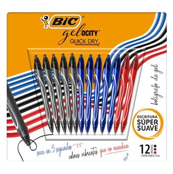bic, bolígrafos tinta gel 12 piezas, varios modelos